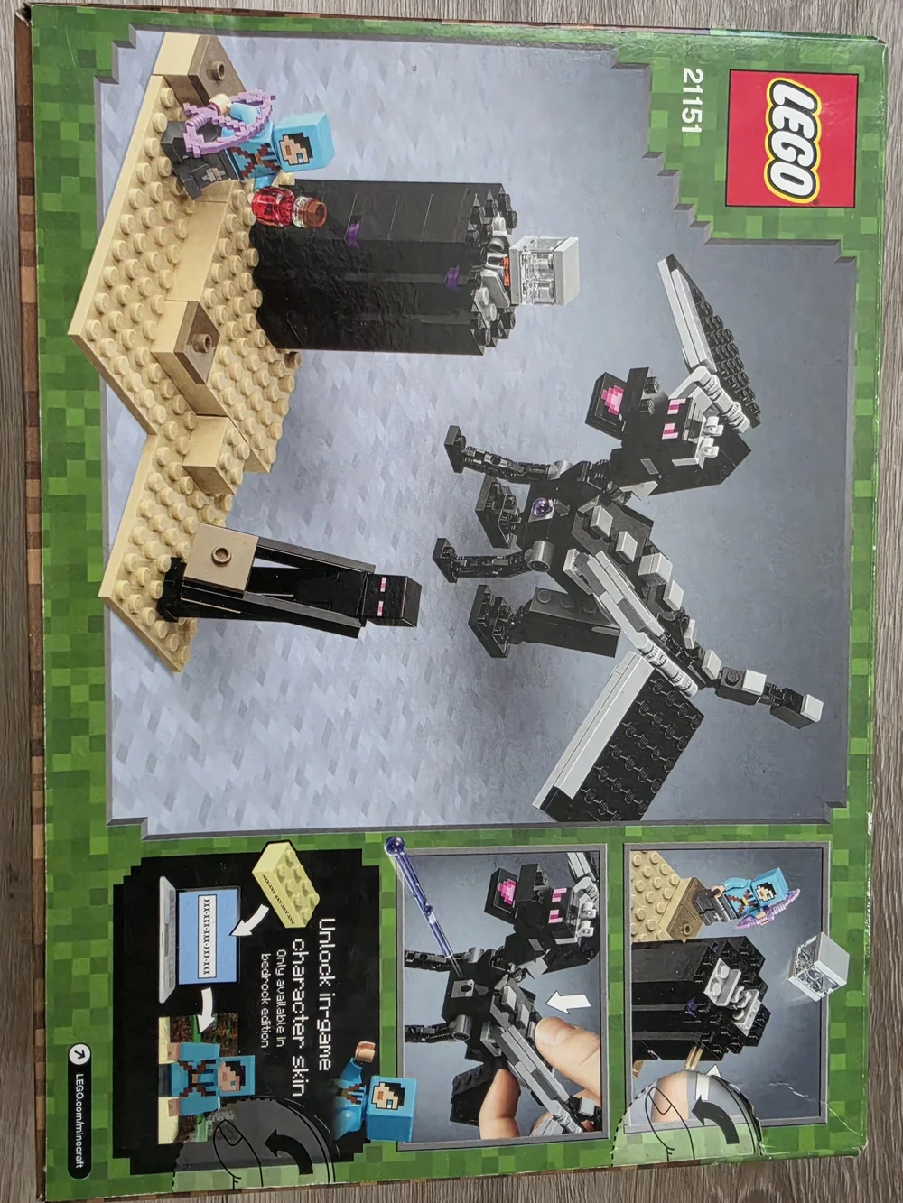LEGO Minecraft Ender Dragon Set - Black, Purple, Tan (NEVER OPENED)